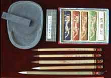 painting set of brush ,  ink stone and ink stick